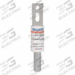 MERSEN Cable Limiter: 500 kcmil, Copper Conductors, 600 V AC, Center (MPN CP500C2-HS). Key specifications — Connector Type: Tube-to-Center Bolt; Brand: MERSEN; Manufacturer Part Number: CP500C2-HS; For Conductor Material: Copper.