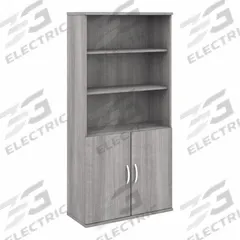 BUSH BUSINESS FURNITURE Bookcase: Gray, Laminate/Wood, 72 3/4 in Overall Ht, 35 3/4 in Overall Wd (MPN STA010PG). Key specifications — Material: Wood; Brand: BUSH BUSINESS FURNITURE; Color: Gray.