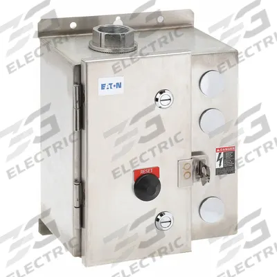 EATON NEMA Magnetic Motor Starter: Non-Reversing, 3 Poles, NEMA Size 1, 27 A - Enclosed Non-Reversing Starters with Electronic Overloads