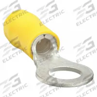 GRAINGER Ring Terminal: Yellow, Vinyl Insulation, #4 Stud Size, 12 AWG to 10 AWG Wire Sizes, 600 V (MPN 24C957). Key specifications — attr1308027: GRAINGER.