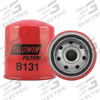 BALDWIN FILTERS Oil Filter: B131, 3/4"-16 Thread Size, 3 7/16 in Overall Ht, 3 1/16 in Outside Dia. Key specifications — Baldwin Interchange: B131; Brand: BALDWIN FILTERS; Compatible Vehicle Make: Nissan; Includes: 8 psid Bypass Valve; Media Material: Cellulose.