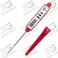 CDN Pocket Thermometer: Fish or Poultry/Food Safety/Meat, LCD, 6 1/2 in Overall Lg, NSF Certified (MPN DTT450). Key specifications — Accuracy: ±0.5 ° F or ±0.3 ° C; Brand: CDN; Case Material: Plastic; Display Type: LCD; Features: Field Calibration; Lens Material: LCD; NSF Certified: Yes; Thermometer Type: Thin Tip Pocket Thermometer.