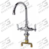 DOMINION COMMERCIAL FAUCETS Gooseneck Bar Faucet: Single-Post, Deck, Brass, 2 gpm Flow Rate, Chrome (MPN 77-9009). Key specifications — Brand: DOMINION COMMERCIAL FAUCETS.