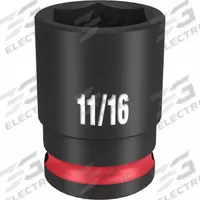 MILWAUKEE Standard Impact Socket: 3/8 in Drive Size, SAE, 11/16 in Socket Size, 6-Point, Std (MPN 49-66-6109). Key specifications — attr1215501: MILWAUKEE; attr1215515: Black Phosphate; attr1215518: 11/16 in.