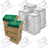 KLEVER Blade Disposal Unit: Safety Cutter Recycling Kit, (600) Safety Cutters, Floor Stand, Brown (MPN A48001-0). Key specifications — attr307480: Brown; attr307478: Corrugate/Reinforced Polyethylene; attr307477: (600) Safety Cutters; attr307479: Floor Stand; attr307476: Safety Cutter Recycling Kit; attr324880: KLEVER.