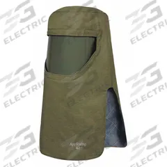 NATIONAL SAFETY APPAREL Arc Flash Hood: 4 PPE CAT, 40 cal/sq cm ATPV, RevoLite™ ( 11.2 oz ), Std (MPN H65NPQHHATPV-NR). Key specifications — Size: Universal; Garment Material: RevoLite™; Brand: NATIONAL SAFETY APPAREL; Hood Window Type: Face Shield Fitted; Color: Green; Features: Pureview™ Faceshield Technology a Single Layer Lens with Greater Range of Vis; Standards: OSHA 1910.269.