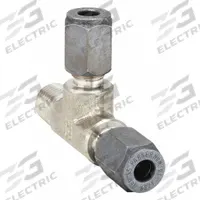 PARKER Compression Tee Fitting: 1/4 in OD x 1/4 in Pipe x 1/4 in OD size, Stainless Steel, Ferulok (MPN 4-4-4 RBU-SS). Key specifications — Series: Ferulok; Brand: PARKER.