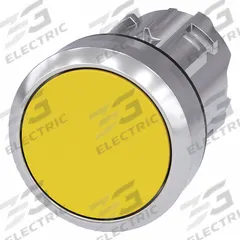SIEMENS Flush Push Button: 22 mm Mounting Size, Metallic, Momentary (MPN 3SU1050-0AB30-0AA0). Key specifications — Brand: SIEMENS; Action: Momentary; Series: 3SU; Push Button Material Type: Metallic.