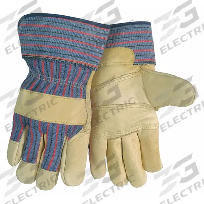 MCR SAFETY Leather Gloves: L ( 9 ), Double Palm, Cowhide, Std, Glove, Full Finger - Work Gloves