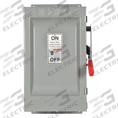 Siemens Safety Switch: Fusible, 60 A, Three Phase, 240V AC, Galvanized Steel - Fusible Safety Switches
