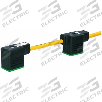 MURRELEKTRONIK Cordset: (2) DIN Form BI Female Right Angle x Bare Wire, 3 m Cable Lg, PVC - Double-Valve DIN Form Industrial B Solenoid Connector Cordsets