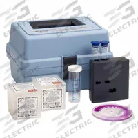 HACH Iron Color Disc Test Kit: Iron, 0 to 0.2 mg/L Fe/0 to 1 mg/L Fe, 0.01 mg/L Fe/0.05 mg/L Fe (MPN 255600). Key specifications — Includes: Reagent; Range: 0 to 0.2 mg/L Fe; Sensitivity: 0.05 mg/L Fe; Test Parameters: Iron.