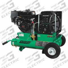 SPEEDAIRE Portable Gas Air Compressor: 2 Stage, 9 hp Engine, Honda, 18.3 cfm @ 90 psi, Wheelbarrow (MPN AS2-PH08-08G). Key specifications — attr50858: Honda; attr50844: SPEEDAIRE.