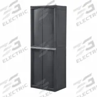 Storage Cabinet: 13 cu ft, Gray, 24 3/4 in L x 13 3/8 in D x 68 1/2 in H, Vertical, Shelves (MPN 01423V01). Key specifications — Brand: STERILITE; Product Type: Outdoor Storage Shed; Orientation: Vertical; Material: Polypropylene; Resistance Properties: Corrosion Resistant; Assembled: Unassembled; Lockable: Yes; Pattern: None.