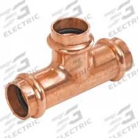 NIBCO Tee,2-1/2" x 2" x 3/4",Press Ends: Tee, 2 1/2 in CTS x 2 in CTS x 3/4 in CTS size, Copper (MPN 9105200PC). Key specifications — Brand: NIBCO; Series: PC611; Broad - Material for Bullet: Copper Or Bronze; Brand - Broad: NIBCO.