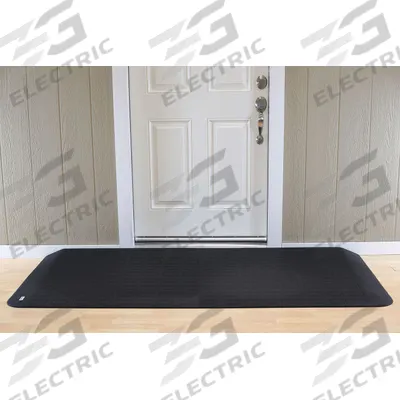 EZ EDGE Door Ramp: 82 in Lg, ADA Compliant, Black - Rubber Ramps