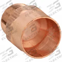 NIBCO Sweat Fitting Adapter: 1 1/4 in CTS x 1 in Pipe, Cup x MNPT, Wrot Copper (MPN 604R 11/4x1)