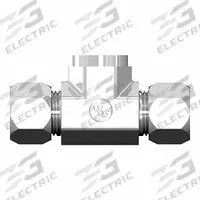 WEATHERHEAD Compression Tee Fitting: 1/2 in OD x 1/2 in OD x 3/8 in Pipe Size, Steel (MPN 7655X08X08X06). Key specifications — Brand: WEATHERHEAD; Series: 7000 Series Ermeto.