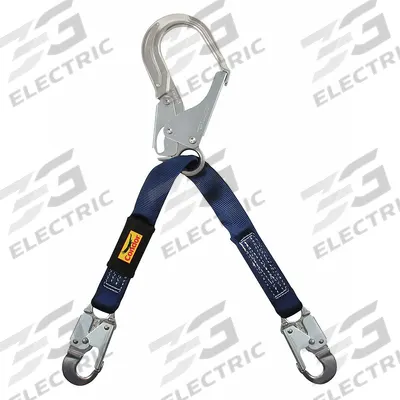CONDOR Positioning Lanyard: Steel Rebar Hook, Aluminum Snap Hook, 24 in Lg - Positioning & Restraint Lanyards