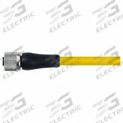 Cordset: M12 Female Straight X Bare Wire, 4 Pins, Yellow, TPE, 5 m Cable Lg, 12 A Max Current (A) (MPN 7700-P4121-U0C0500). Key specifications — Cable Jacket Color: Yellow; End 1 Gender: Female; End 1 Mounting Orientation: Straight; End 2 Connection Type: Bare Wire; IP Rating: IP66; Brand: MURRELEKTRONIK; Wire Size: 16 AWG; Cable Jacket Material: TPE.