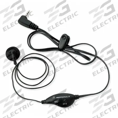 MOTOROLA Earpiece: Fits Motorola, Earbud, Push To Talk, Black, 1 Wires, Shirt/Lapel Mic - Motorola-Compatible Earpieces & Headsets