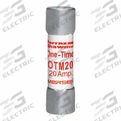 MERSEN Fuse: OTM Series, Midget, Fast-Acting, 20 A, 250 V AC, 13/32 in x 1 1/2 in, Non-Indicating (MPN OTM20). Key specifications — attr1287209: OTM; attr211192: MERSEN.