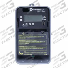 INTERMATIC Electronic Timer: 7 day, Not Astronomic, 120-277V AC, DPST/SPST, Digital (MPN ET2725CR). Key specifications — Body Material: Metal; Indoor/Outdoor Usage: Outdoor; Astronomic Functionality: Not Astronomic; Mounting Style: Surface; Brand: INTERMATIC.