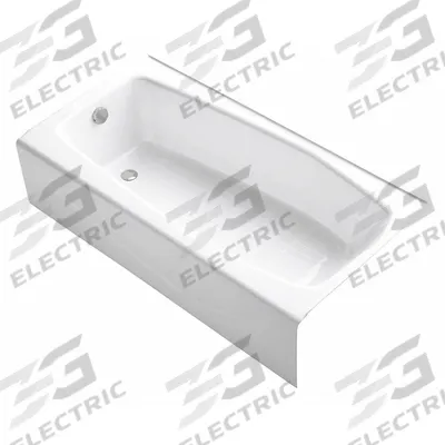 KOHLER Bathtub: Left Drain Location, 14 in Overall Ht, 60 in Overall Lg, 30 in Overall Wd - Alcove Bathtubs