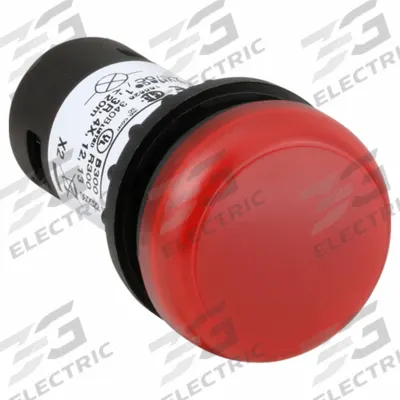 EATON Flush Panel Light: 22 mm Panel Mounting Hole Dia, LED, Red, Flush Head - LED Indicator Pilot Lights