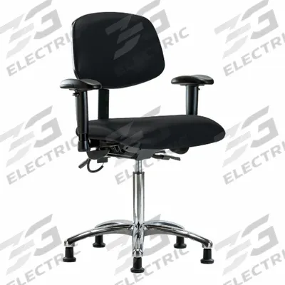 APPROVED VENDOR Task Chair: Vinyl, Arms Included, Ht Range 21 1/2 in to 29 in, 18 1/2 in Seat Wd - Vinyl ESD Chairs