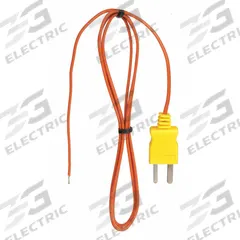 FLUKE Bead Wire Temperature Probe: -40°F to 500°F /-40°C to 260°C, ±1.1°C/±2°F, Type K, Rounded Tip (MPN Fluke-80PK-1). Key specifications — Brand: FLUKE; Cable Material: Teflon (PTFE); Cable Length: 3 ft 4 in; Accuracy: ±2 °F; Maximum Wire Gauge: 24 AWG.