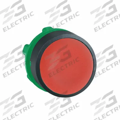 SCHNEIDER Flush Push Button: Red, 22 mm Mounting Size, Non-Metallic - Flush-Mount & Recessed Push-Button Operators