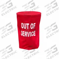 ZING Fire Hydrant Cover, 34" H x 18" Diam: High Visibility, Canvas/PVC, Out of Service, Red (MPN 4100). Key specifications — Material: PVC; Brand: ZING; Color: Red; Legend: Out of Service; Visibility Type: High Visibility.