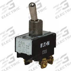 EATON Toggle Switch: 3 Position, 6 Connections, DPDT, Screw Terminals Connection, X Series (MPN XTD4B2A). Key specifications — AC Contact Rating: 20 A @ 125 V; Switch Function Configuration: On/Off/On; Brand: EATON; Series: X; Horsepower: 3/4 hp.