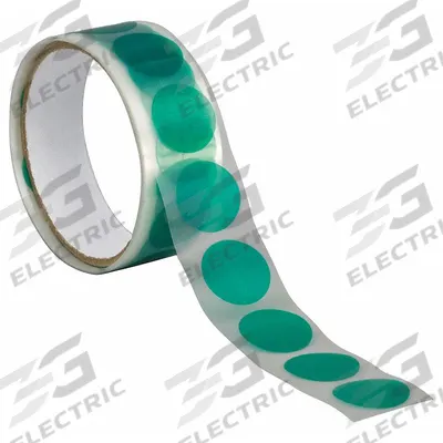 3M Film Tape: Disc, 2 in Dia, 3.2 mil Thick, Polyester Film, Silicone, Green - High-Temperature Film Masking Tape Discs