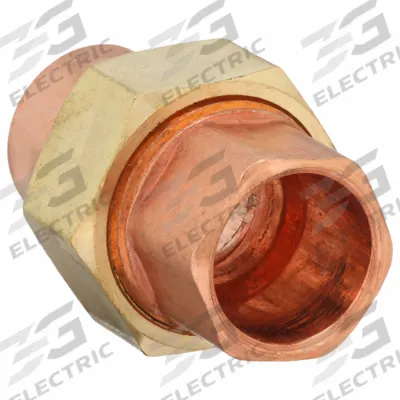 NIBCO Sweat Fitting Union: 1/4 in CTS x 1/4 in CTS, Cup x Cup, Wrot Copper (MPN 633W 1/4) - Wrot Copper Tube Fittings