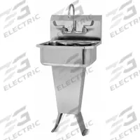 SANI-LAV Hand Sink: 41 1/2 in Overall Ht, 17 in Bowl Lg, 7 in Bowl Dp, 2 gpm Flow Rate, 18 ga (MPN 501FL). Key specifications — Includes Side Splash: Side Splash Not Included; Brand: SANI-LAV.