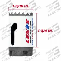 LENOX Hole Saw: 1 5/16 in Saw Dia., 3/5 Teeth per Inch, 1 1/2 in Max. Cutting Dp, 5/8-18 Thread Size (MPN 3002121L). Key specifications — attr1098070: 3/5; attr1098087: LENOX; attr1098073: 5/8-18.