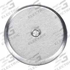OATEY Cover: 4 1/4 in Overall Dia, 1/4 in Overall Ht, Plastic, Chrome, Silver, Screw-In (MPN 34405). Key specifications — Color: Silver; Resistance Properties: Corrosion-Resistant; Brand: OATEY; Finish: Chrome; Includes: Screws.