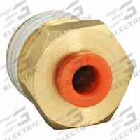 SMC Push-Fit Adapter Fitting: 5/32 in OD x 1/4 in Pipe Size, Push-to-Connect x MNPT, Brass, Brass (MPN KQ2H03-35AS). Key specifications — Brand: SMC; Thread Size A: 1/4".