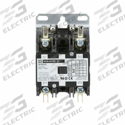 SQUARE D Definite Purpose Magnetic Contactor: 2 Poles, 277V AC, 30 A - Non-Reversing Definite Purpose Contactors