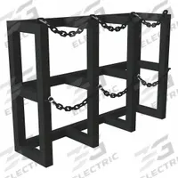 DURHAM MFG Gas Cylinder Rack: Vertical, 44 in x 12 in x 30 in, For 3 Cylinders (MPN GCRV-441230-08T). Key specifications — attr34863: DURHAM MFG; attr34955: Powder Coated; attr34956: Black.