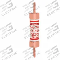 MERSEN Fuse: Class K5, OT Series, Fast-Acting, 100 A, 250 V AC, 250 V DC, Non-Indicating (MPN OT100). Key specifications — Series: OT; Brand: MERSEN; Manufacturer Part Number: OT100.