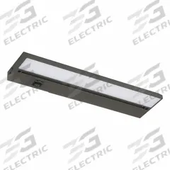 LED Under Cabinet: 14 in Lg, 437 lm, 2700K/3000K/4000K, 6.7 W, Plug-In or Hardwired, Bronze, 1 in Ht (MPN NLLP2-14RB). Key specifications — attr1262778: 120V AC; attr1262749: Plug-In or Hardwired; attr1262754: Integrated LED; attr1262758: Aluminum; attr1262760: Yes; attr1262765: LED; attr1262776: High/Low; attr1262780: 4000K.