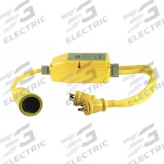 HUBBELL WIRING DEVICE-KELLEMS Marine Adapter: 4 1/2 ft Lg, 10 AWG, L5-30P Plug, Yellow, 120/240V AC (MPN YQ230). Key specifications — Temperature Rating: -40° to 75°F; NEMA Plug Configuration: L5-30P; Brand: HUBBELL WIRING DEVICE-KELLEMS.