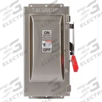 SIEMENS Safety Switch: Fusible, 30 A, Three Phase, 240V AC, 304 Stainless Steel, Indoor/Outdoor (MPN HF321S). Key specifications — Brand: SIEMENS.