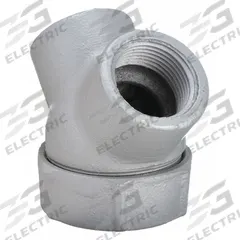 APPLETON ELECTRIC Capped Elbow - Haz Loc: Aluminum, Powder Coated, 1/2 in Trade Size, NPT (MPN ELBY-50A). Key specifications — Material: Aluminum; Finish: Powder Coated; Ends - Hazardous Fittings: 1/2 in FNPT x 1/2 in FNPT; Brand: APPLETON ELECTRIC.