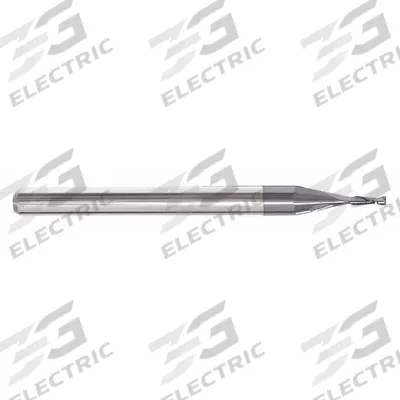 APPROVED VENDOR Square End Mill: Carbide, AlTiN Coated, 2 Flute, 1/64" Mill Dia - Pencil-Neck Carbide Square End Mills