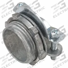 RACO Threaded Metal Connector: Die Cast Zinc, 1 in Trade Size, Clamp Style, 1 1/8 in Overall Lg (MPN 2864). Key specifications — attr28244: No; attr25407: Die Cast Zinc; attr28242: 8/3; attr79170: Silver; attr99477: RACO.