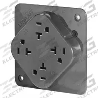 BRYANT Receptacle: Quad, 5-20, Gray, 125V AC, 20 A, 2 Pole / 3 Wire (MPN 21254GY)